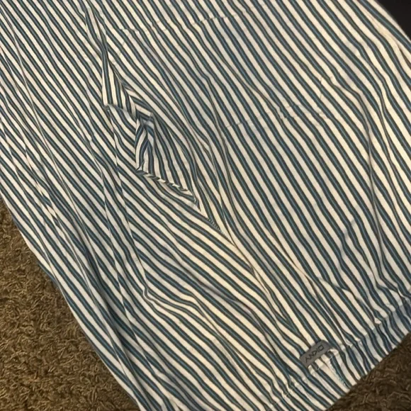 DKNY Blue Green Striped Sleep Pants Size Medium